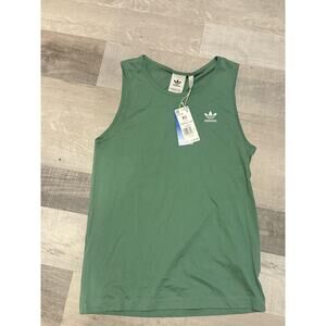 Adidas Essentials Tank Shirt Mens XS Green Trefoil Logo Originals Athletic New